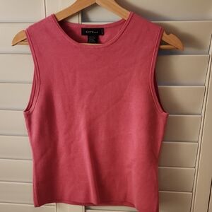 Fitted Pink Sleeveless Tank Top
